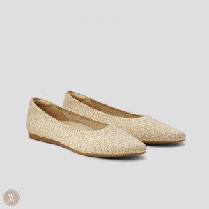 VIVAIA Aria 5° Hemp Pointed-Toe Ballerinas Dames Sand Woven | DXA-3369