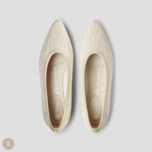 VIVAIA Aria 5° Hemp Pointed-Toe Ballerinas Dames Room Wit | VXR-7275