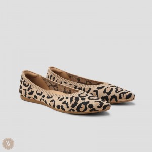 VIVAIA Aria 5° Pointed-Toe Ballerinas Dames Donkerleopard | MAK-1510