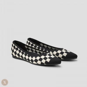 VIVAIA Aria 5° Pointed-Toe Ballerinas Dames Checker | PAK-6190