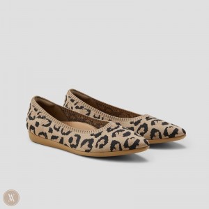 VIVAIA Aria CloudWalker Lightweight Pointed-Ballerinas Dames Donkerleopard | CRB-7706