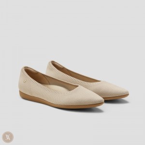 VIVAIA Aria CloudWalker Lightweight Pointed-Ballerinas Dames Almond | WXF-5313