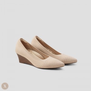 VIVAIA Aria Wedge Pro Pointed-Toe Wedge Dames Almond | TCJ-3659