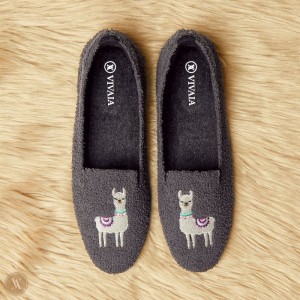 VIVAIA Audrey Round-Toe Terry Knit Loafers Dames Grijs | QRL-9705