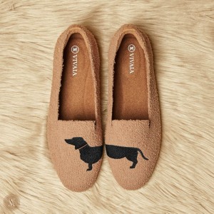 VIVAIA Audrey Round-Toe Terry Knit Loafers Dames Nutmeg - Dog | RNR-9973