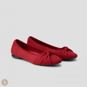 VIVAIA Bibi Round-Toe Knotted Platte Schoenen Dames Rood | VGL-3234