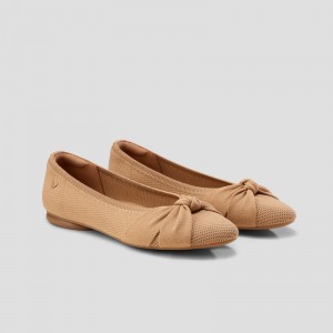 VIVAIA Bibi Round-Toe Knotted Platte Schoenen Dames Nutmeg | XQH-7847