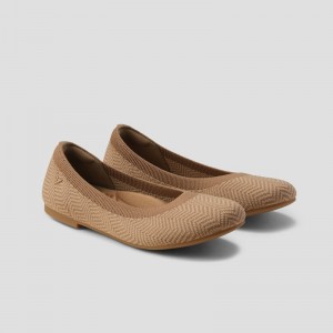 VIVAIA Claire Round-Toe Platte Schoenen Dames Espresso Chevron | VBZ-4094