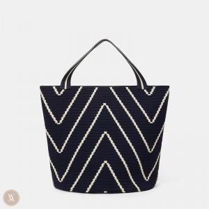 VIVAIA Colette Petite Tassen Dames M-marine Chevron | UYG-5400