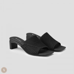 VIVAIA Jade Square-Toe Block Heel Slide Dames Diep | KEZ-1751