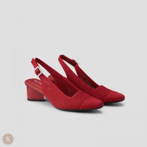 VIVAIA Leah 2.0 Pointed-Toe Slingback Sandalen Dames Rood | MFF-4333