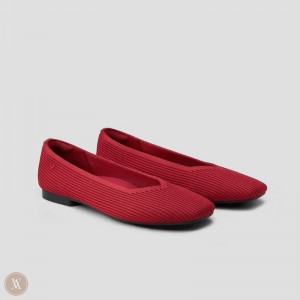 VIVAIA Margot 2.0 Square-Toe V-Cut Platte Schoenen Dames Rood | DGH-9387