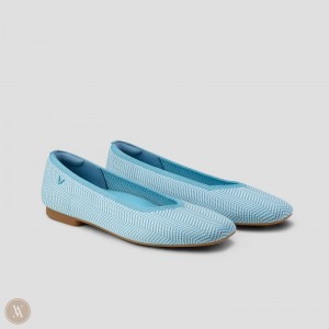 VIVAIA Margot 2.0 Square-Toe V-Cut Platte Schoenen Dames Blauw | GSI-3428