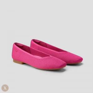 VIVAIA Margot 2.0 Square-Toe V-Cut Platte Schoenen Dames Pitaya | RUX-9972