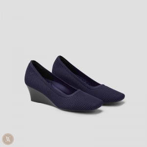 VIVAIA Margot Wedge Pro Square-toe Wedge Dames Donkerblauw | MLK-2009