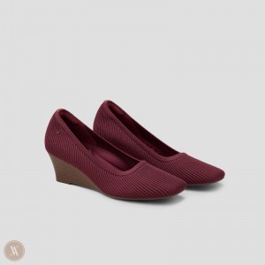 VIVAIA Margot Wedge Pro Square-toe Wedge Dames Bordeaux | OIK-1807