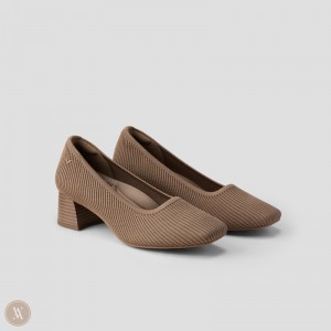 VIVAIA Melody Pro Square-Toe Chunky Hakken Dames Espresso | QGC-2961