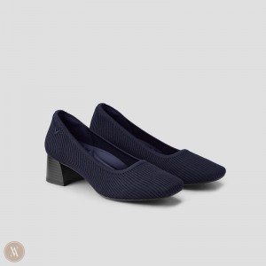 VIVAIA Melody Pro Square-Toe Chunky Hakken Dames Donkerblauw | QYF-1564