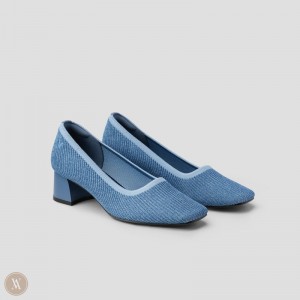 VIVAIA Melody Square-Toe Chunky Hakken Dames Blauw | GDB-3363