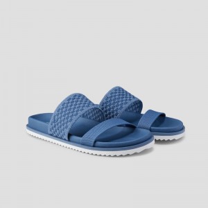 VIVAIA Naina Double Straps Slide Sandalen Dames Denim Woven | ZEY-9663