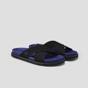 VIVAIA Natalia Criss Cross Straps Badeslippers Dames Zwart | KFG-5835