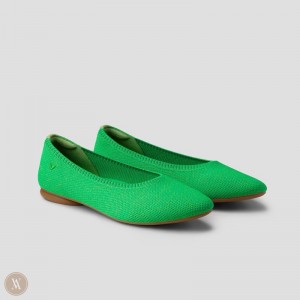 VIVAIA Tamia 2.0 Almond-Toe Ballerinas Dames Groen | JVD-4013