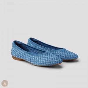 VIVAIA Tamia 2.0 Almond-Toe Ballerinas Dames Denim Woven | DHV-0412