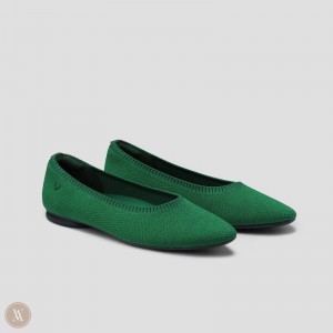 VIVAIA Tamia 2.0 Almond-Toe Ballerinas Dames Groen | EGO-1763