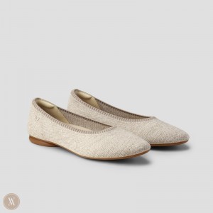 VIVAIA Tamia 2.0 Almond-Toe Ballerinas Dames Oatmilk | VWB-6375