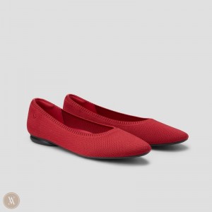 VIVAIA Tamia 2.0 Almond-Toe Ballerinas Dames Rood | IRJ-0117