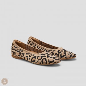 VIVAIA Tamia 2.0 Almond-Toe Ballerinas Dames Donkerleopard | GJQ-4829