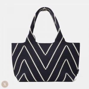 VIVAIA Wallace Tote-Dark Chevron Tassen Dames Donker | BUC-5890