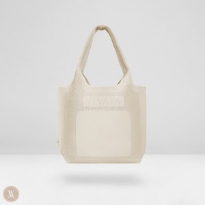 VIVAIA Zahara Tote-Cream Ivory Tassen Dames Room Wit | IFQ-7561