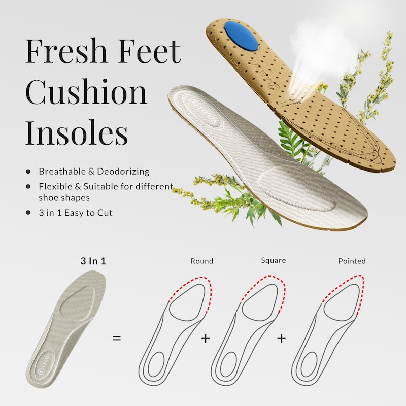 VIVAIA 3-in-1 Cuttable Ademend Insole Inlegzolen Dames Abrikoos | GDN-0518