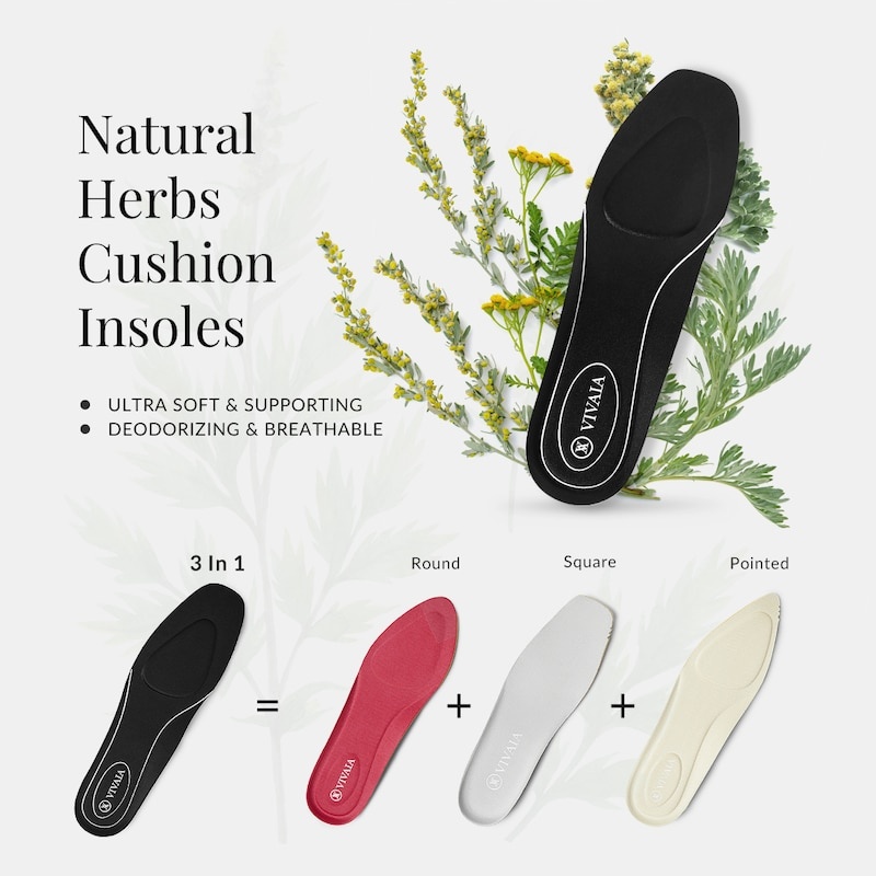 VIVAIA 3-in-1 Cuttable Natural Herb Insole Inlegzolen Dames Zwart | IBL-9542