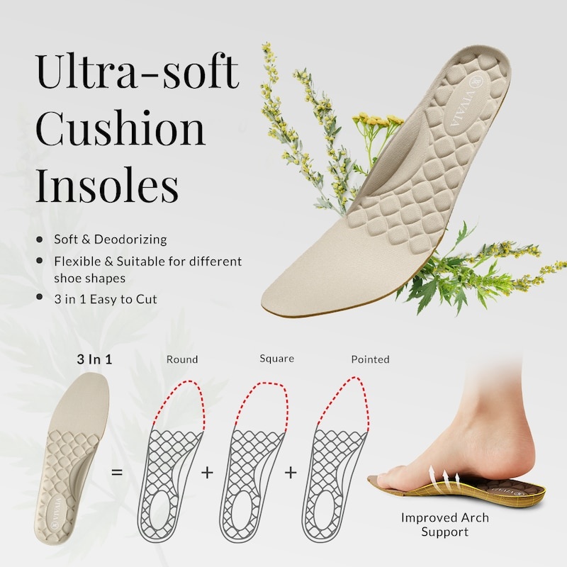 VIVAIA 3-in-1 Cuttable Ultra-Soft Insole Inlegzolen Dames Almond | PCF-1085