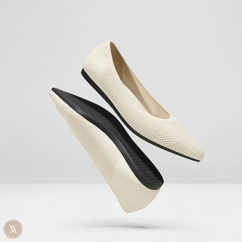 VIVAIA Amy Pointed-Toe Ballerinas Dames Room Wit | XOD-1852