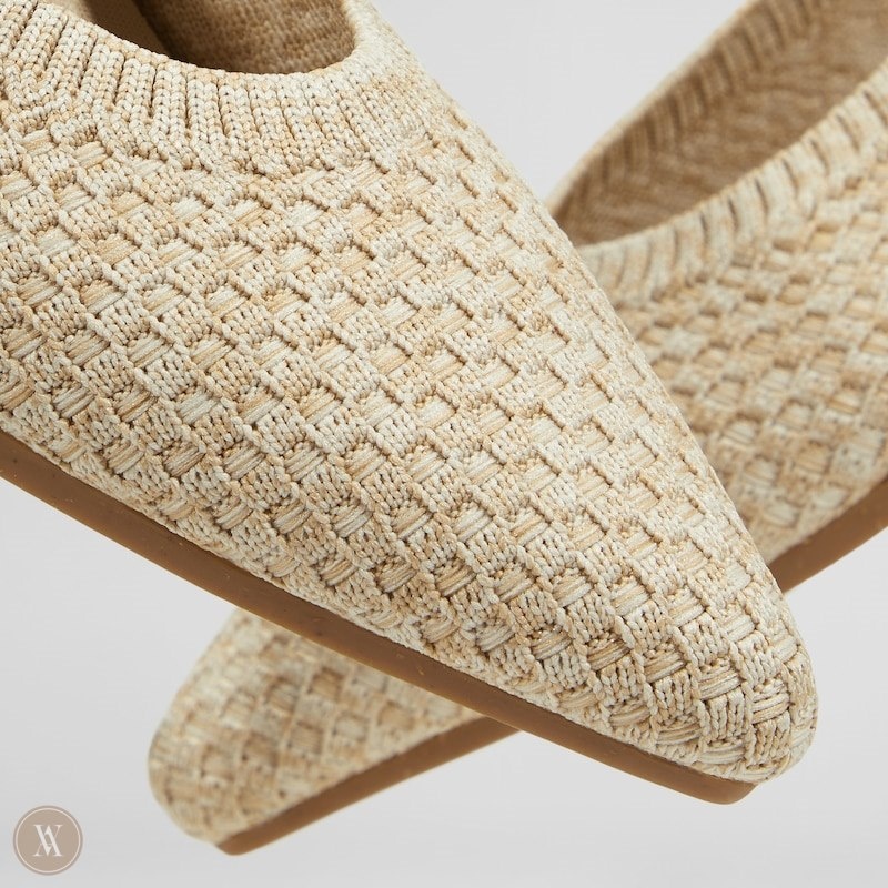 VIVAIA Aria 5° Hemp Pointed-Toe Ballerinas Dames Sand Woven | DXA-3369