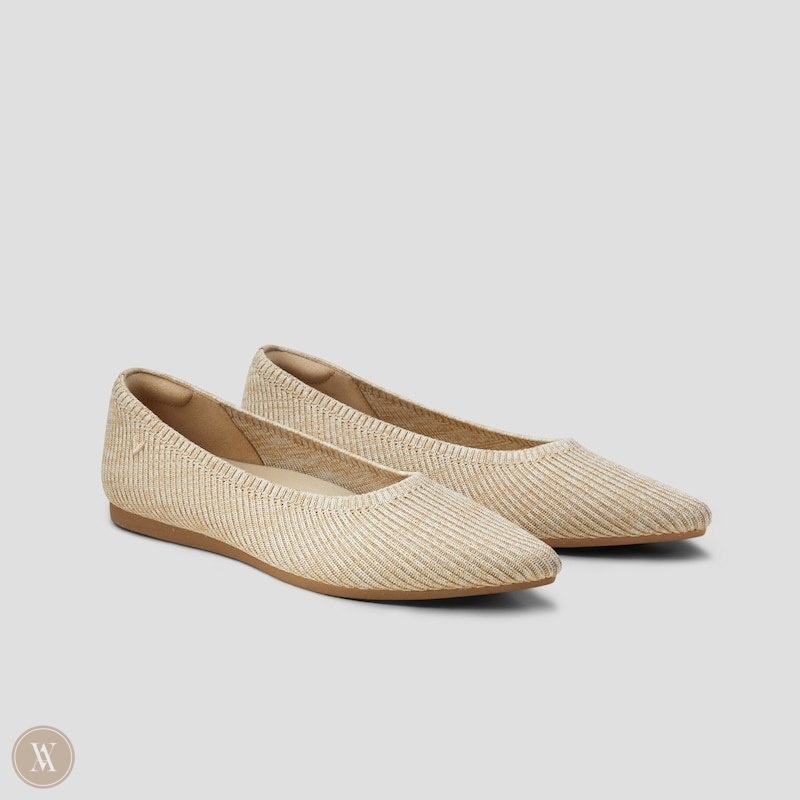 VIVAIA Aria 5° Hemp Pointed-Toe Ballerinas Dames Strepen | FSE-3490