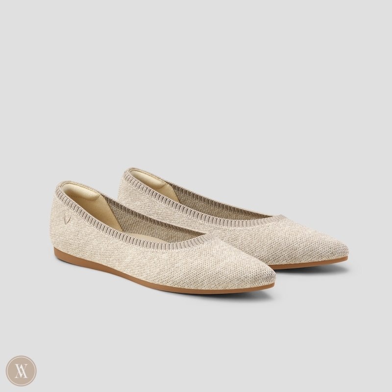 VIVAIA Aria 5° Pointed-Toe Ballerinas Dames Oatmilk | NSL-9539