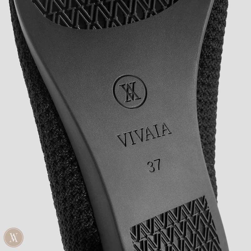 VIVAIA Aria 5° Pointed-Toe Water Repellent Ballerinas Dames Zwart | GRM-3671