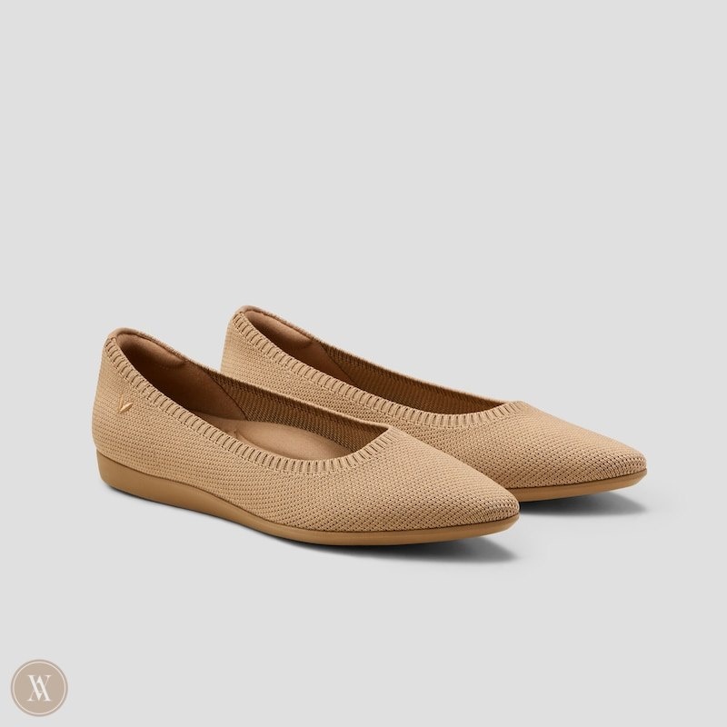 VIVAIA Aria CloudWalker Lightweight Pointed-Ballerinas Dames Nutmeg | TAQ-7052