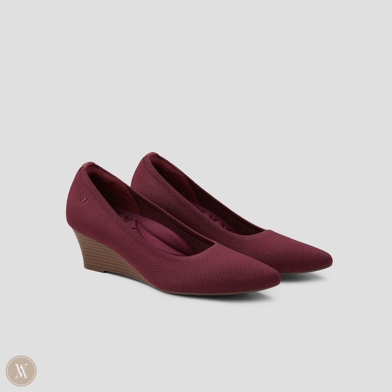 VIVAIA Aria Wedge Pro Pointed-Toe Wedge Dames Bordeaux Rood | MJQ-5205