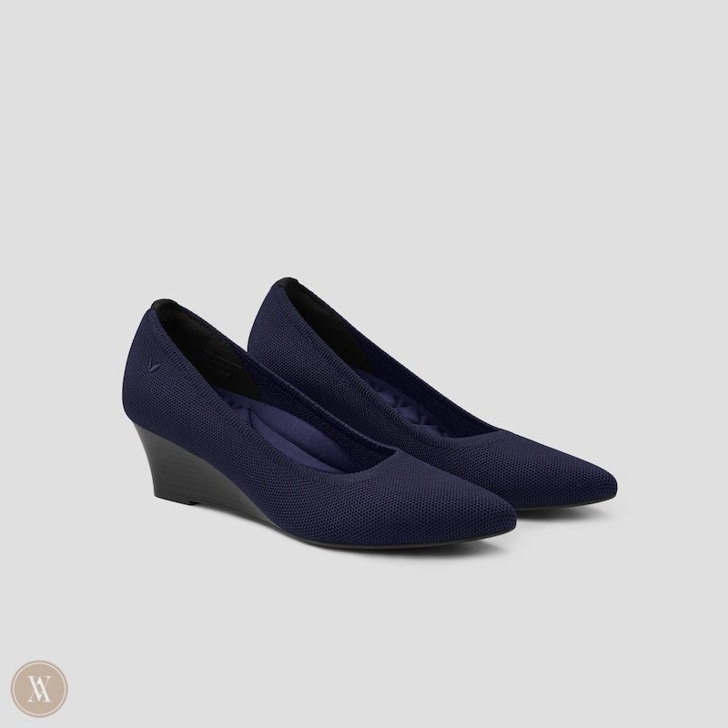 VIVAIA Aria Wedge Pro Pointed-Toe Wedge Dames Donkerblauw | BLW-6720