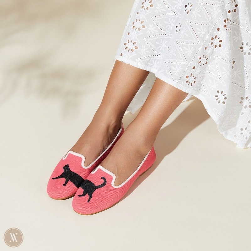 VIVAIA Audrey Round-Toe Embroidered Loafers Dames Roze | OIV-2730