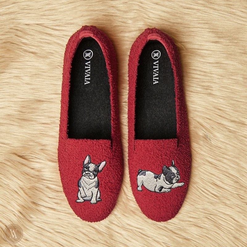 VIVAIA Audrey Round-Toe Terry Knit Loafers Dames Rood | TDJ-4330