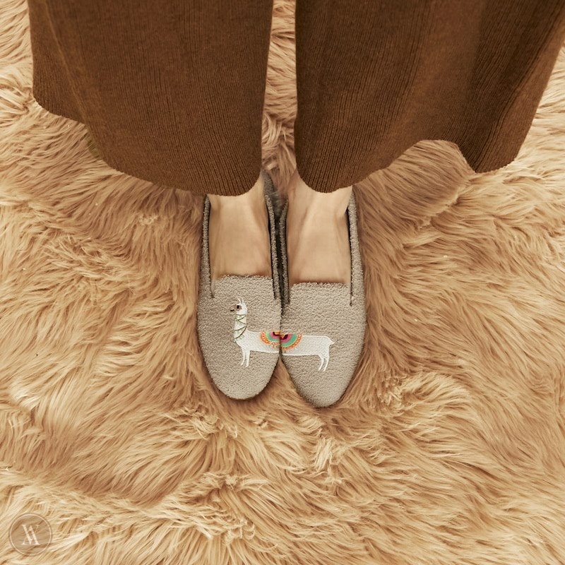 VIVAIA Audrey Round-Toe Terry Knit Loafers Dames Latte - Llama | DNB-2169