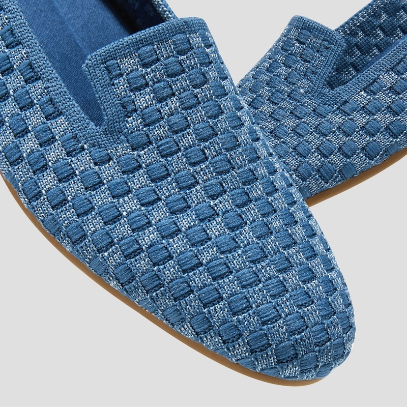 VIVAIA Audrey Round-Toe Woven Knit Loafers Dames Denim Woven | RRR-4072