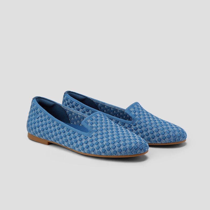 VIVAIA Audrey Round-Toe Woven Knit Loafers Dames Denim Woven | RRR-4072