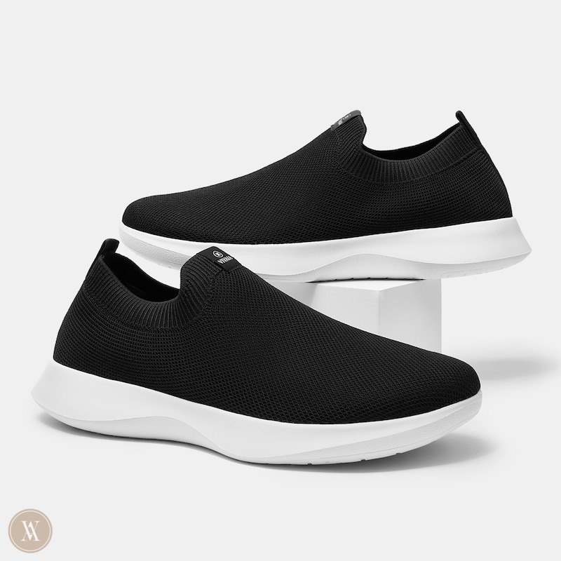 VIVAIA Bernie Waterproof Slip-on Sneakers Heren Zwart Wit | AOE-5962